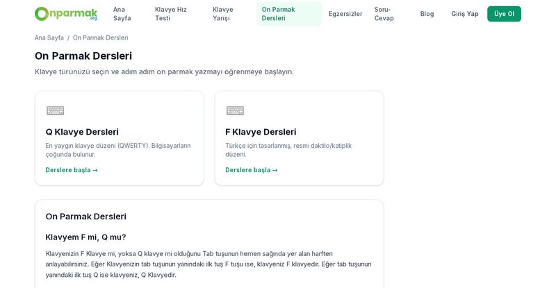 Adaptif On Parmak Dersleri: Zayıf Harflerine Göre Kişisel Çalışma