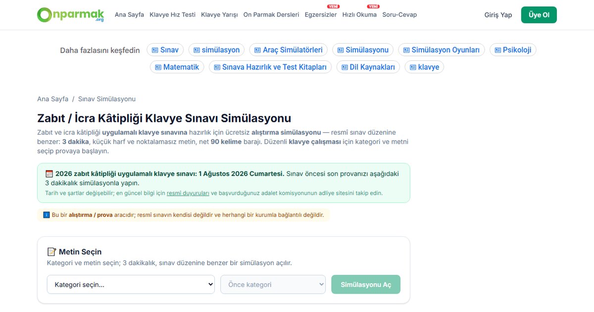 Zabıt Kâtipliği Klavye Sınavı: Kaç Kelime, Nasıl Değerlendirilir? (2026)